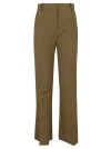 Shop Victoria Beckham Elegant High-waisted Trousers With Tailored Fit And Flared Hem In Green