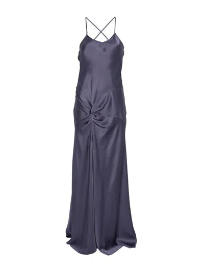 Victoria Beckham Elegant Long Blue Dress