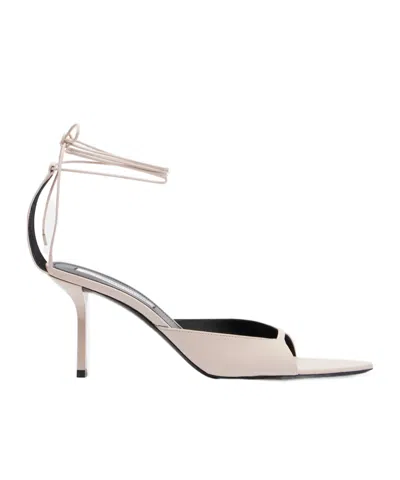 Victoria Beckham Eliza 75 Leather Sandals In Gray