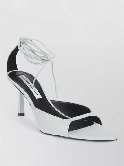 Victoria Beckham Eliza 75mm Stiletto Sandal Ankle Lace In White