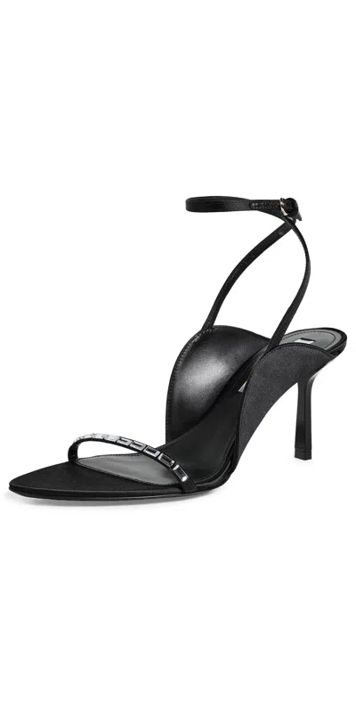 Victoria Beckham Eliza Crystal-embellished Satin Sandals In Black