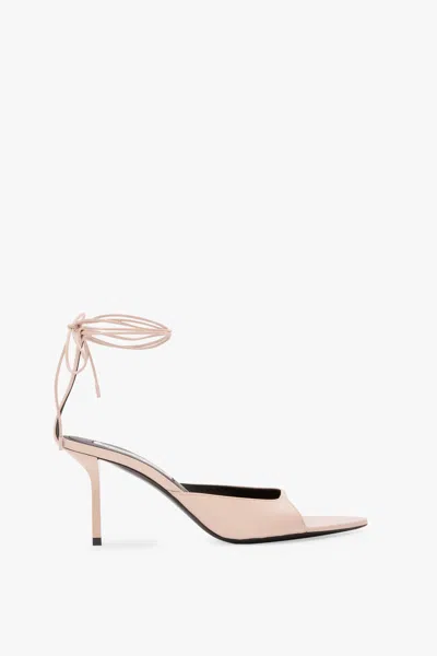 Victoria Beckham Eliza Stiletto Sandal 75 In Pale Rose Leather In Gold
