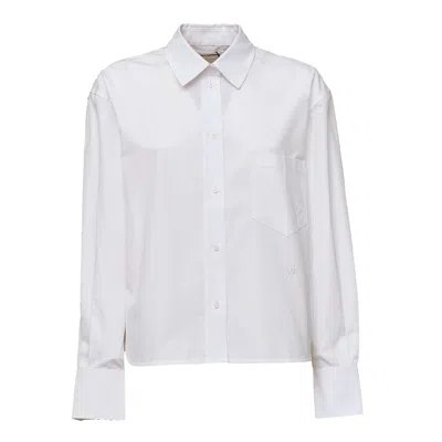 Victoria Beckham Ellys Embroidered Short White Shirt