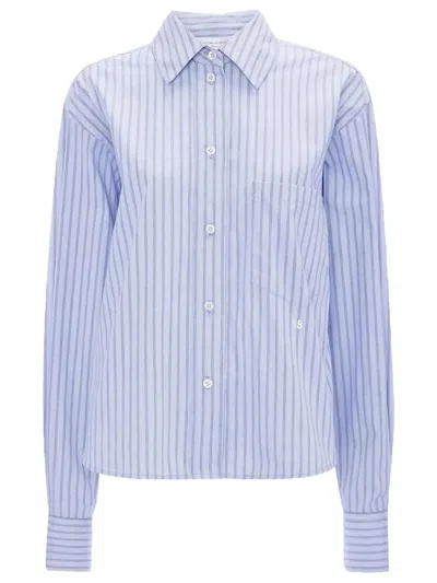 Victoria Beckham Ellys Shirt In Striped Cotton In Blue