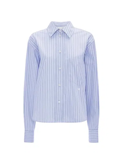 Victoria Beckham Ellys Shirt In Striped Cotton In Blue