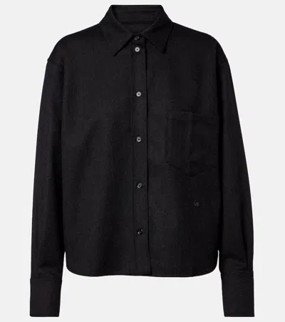 Victoria Beckham Ellys Wool Flannel Shirt In Black