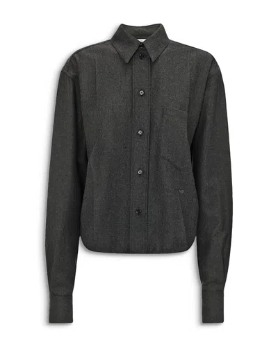 Victoria Beckham Ellys Wool Shirt In Gray