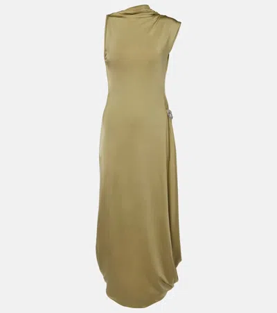 Victoria Beckham Embellished Satin Midi Dress