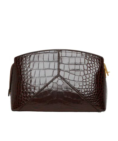 Victoria Beckham Embossed Clutch In Black