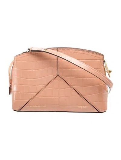 Pre-owned Victoria Beckham Embossed Leather Crossbody Bag In Pink