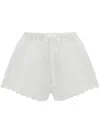 Victoria Beckham Embroidered Drawstring-waist Shorts In White