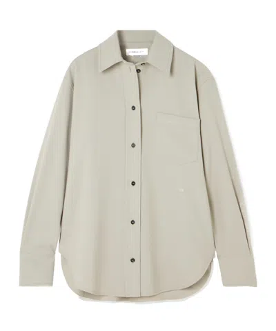 Victoria Beckham Embroidered Fabric Shirt In Gray