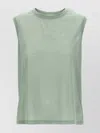 Victoria Beckham Embroidered Logo Sleeveless Crew Neck Top