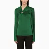 Victoria Beckham Draped Detail Asymmetric Button Sweater