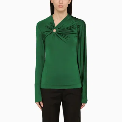 VICTORIA BECKHAM VICTORIA BECKHAM  EMERALD GREEN VISCOSE SWEATER