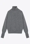 Victoria Beckham Essential Turtleneck Wool Sweater In Gray