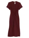 Victoria Beckham Eve Ruffle Midi Dress In Red