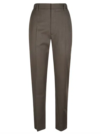 Victoria Beckham Extended Pocket Virgin Wool Straight-leg Pants In Green