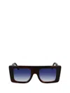 Victoria Beckham B Buckle Acetate Sunglasses In Brown Horn