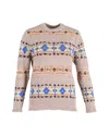 Victoria Beckham Fair Isle Knit Sweater In Multicolor Wool In Multi