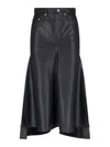 Victoria Beckham Midi Skirt In Leather In Brown