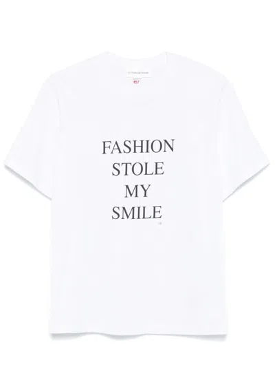 Victoria Beckham Fashion Stole My Smile T-shirt In White