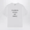 Victoria Beckham White T-shirt With Slogan Lettering On The Front In Cotton Woman In White