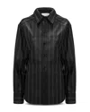 Victoria Beckham Womens Black Ivory Black Tab Martingale Leather Shirt In Black