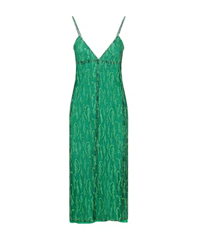 Victoria Beckham Fil-coupé Midi Dress In Green
