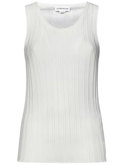 Victoria Beckham Fine Knit Tank Top In Bianco