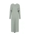 Victoria Beckham Fine-ribbed Crepe Dress In Gray