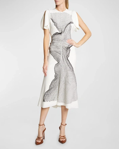 asalia midi dress Anaisa Asymmetric Ruched Midi Dress in Scarlet