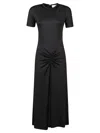 Victoria Beckham Womens Gathered Short-sleeve Stretch-woven Midi Dress Black In Black