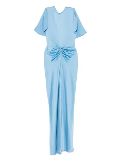 Victoria Beckham Fitted-bodice Maxi Dress In Blue