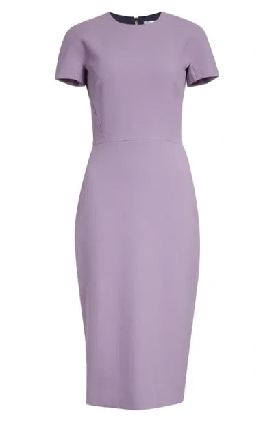 Victoria Beckham Fitted Double Crepe T-shirt Dress In Purple