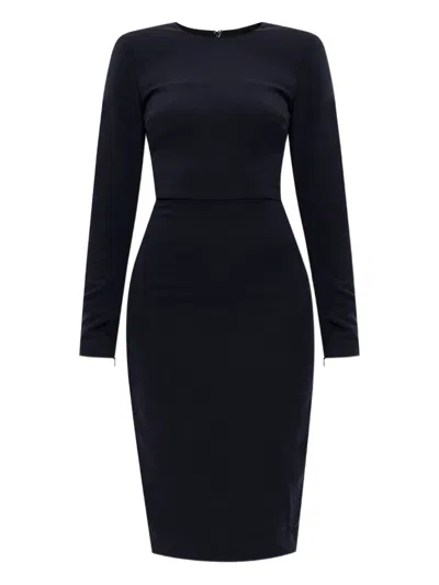 Victoria Beckham Fitted Dress With Long Sleeves In Black