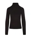 Victoria Beckham Fitted High Neck Top In Soft Merino Wool In Black