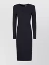 Victoria Beckham Fitted Long Sleeve T-shirt Dress In Black