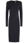 Victoria Beckham Fitted Long Sleeve T-shirt Dress In Black