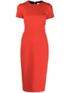 Victoria Beckham T-shirt Fitted Midi Dress With Back Zipper