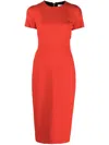 Victoria Beckham T-shirt Fitted Midi Dress With Back Zipper