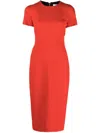 Victoria Beckham Dolman Midi Dress In Red