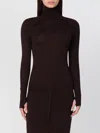 Victoria Beckham Fitted Silhouette Wool Turtleneck Sweater In Silver