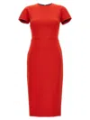 Victoria Beckham T-shirt Fitted Midi Dress With Back Zipper In Red