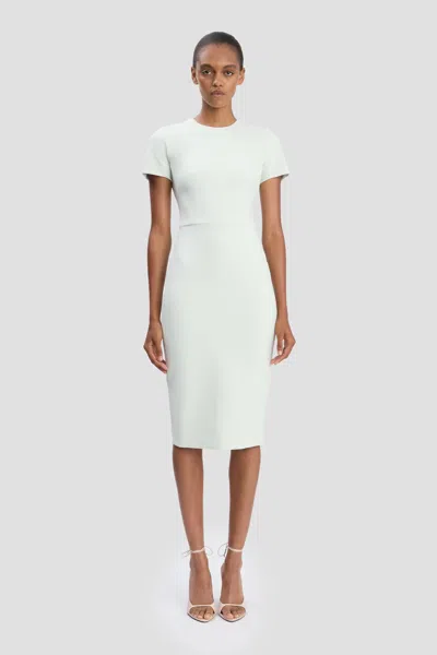 Victoria Beckham Fitted T-shirt Dress In Aloe In White