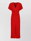 Victoria Beckham Fitted Waist Pleated Dress With V-neckline