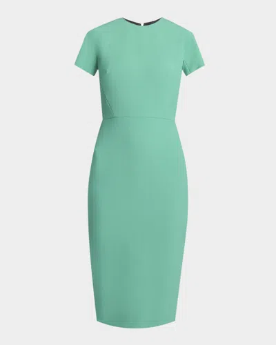 Victoria Beckham Fitted Wool Midi Dress In Peacock
