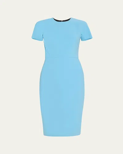 Victoria Beckham Fitted Wool Midi Dress In Periwinkle