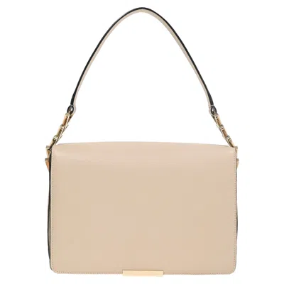 Victoria Beckham Flap Shoulder Bag In Cream Leather In White