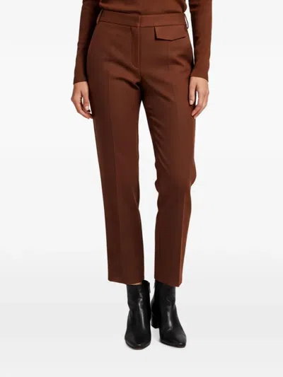 Pre-owned Victoria Beckham Flap-detail Trousers In Brown